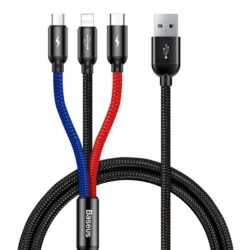 Baseus 3 in1 Fast Charging USB Cable For Lighting Type C Micro Cable