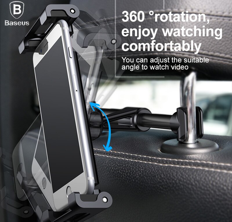 Baseus Back Seat Car Phone Mount Holder 360 Degree Rotation Mount Holder Stand For iPhone 7 1