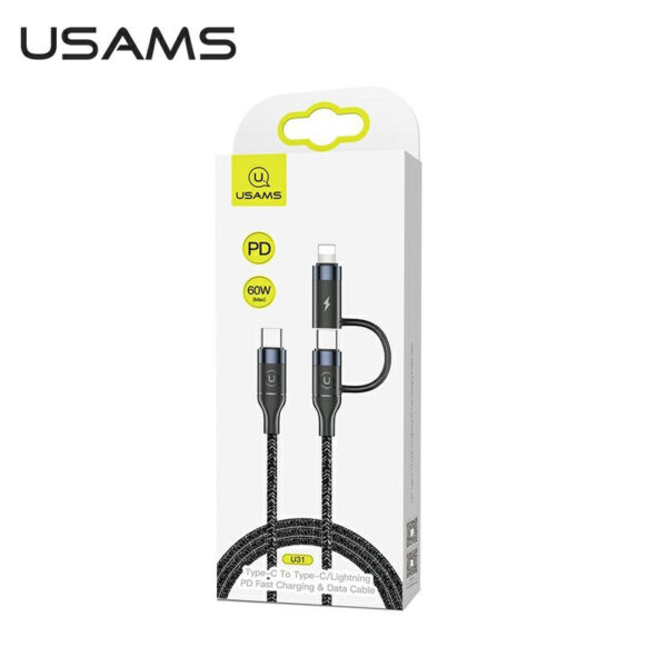 Usams Type-C To Type-C/Lightning Pd Fast Charging &Amp; Data Cable Cable