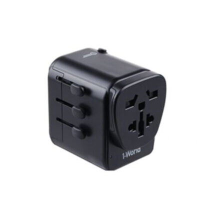 MOMAX 1-World with Type-C PD + 3 USB Ports AC Travel Adapter Black Charging Essential