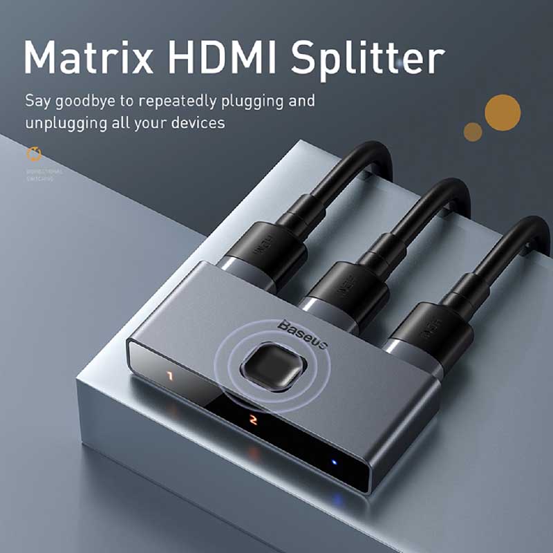 Baseus Matrix HDMI 4K HD Splitter 2 in 1 or 1 in 2 Display