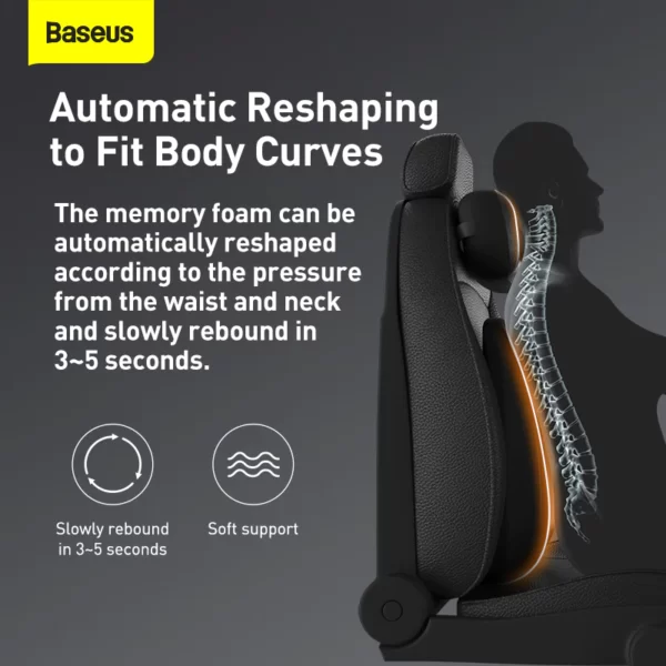 Baseus Car Pillow Car Seat Headrest Neck Pillow Floating Car Waist Pillow Lumbar Support 3D Memory Foam Car Interior Accessories Car Accessories