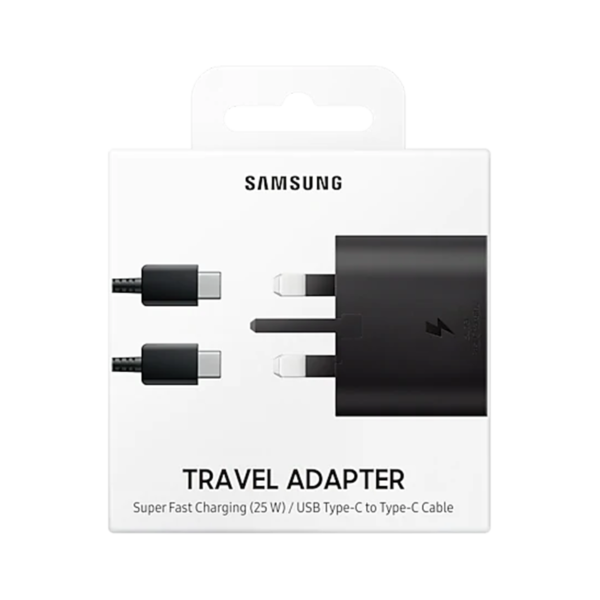 Samsung 25W Super Fast Charging Travel Adapter with USB-C to USB-C Cable Charger