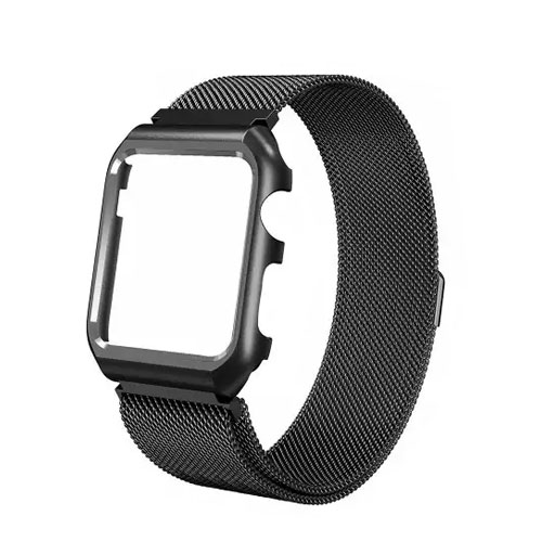 Usams Magnetic Loop Strap Watch Band With Case For Apple Watch 44 Mm – Black Apple Watch