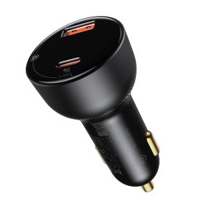 BASEUS Superme Digital Display PPS Dual Quick Charger U+C Car Charger with Type C to Type C Cable Car Accessories
