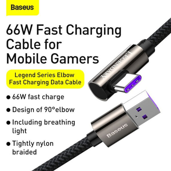 Baseus Legend Series Elbow 66W Fast Charging Data Cable Usb To Type-C Cable