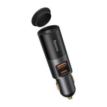 Baseus USB+Type-C 120W Share Together Fast Car Charger with Cigarette Lighter Expansion Port