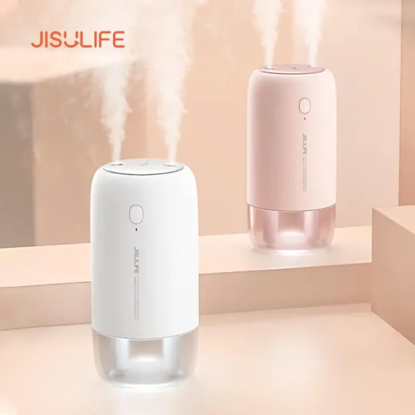 JISULIFE JB08 Dual Nozzle Dual Spray USB Humidifier Portable 500ml with 3600mAh Rechargeable Battery