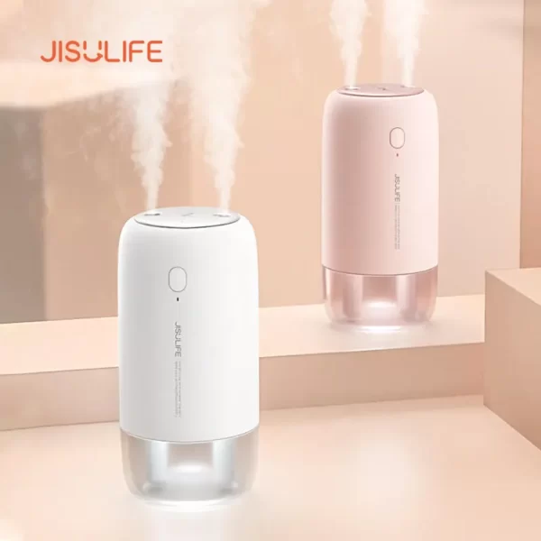 JISULIFE JB08 Dual Nozzle Dual Spray USB Humidifier Portable 500ml with 3600mAh Rechargeable Battery Car Accessories