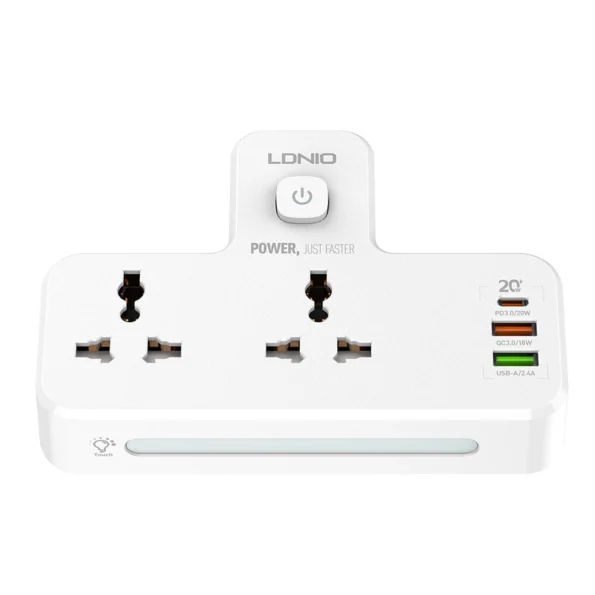 LDNIO SC2311 20W 3-Port USB Charger Extension Power Strip