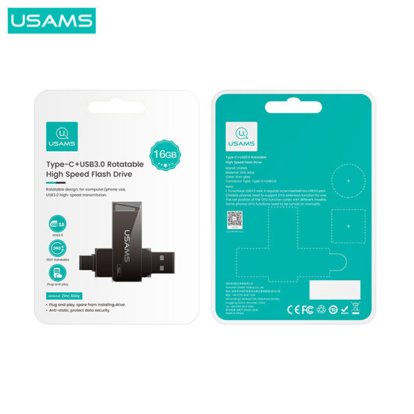 USAMS Type-C+USB3.0 Rotatable High Speed Flash Drive 128GB256GB