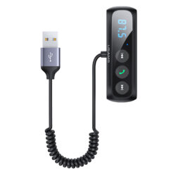 USAMS US-SJ503 USB Spring Cable Car FM Bluetooth Digital Audio Adapter Car Accessories