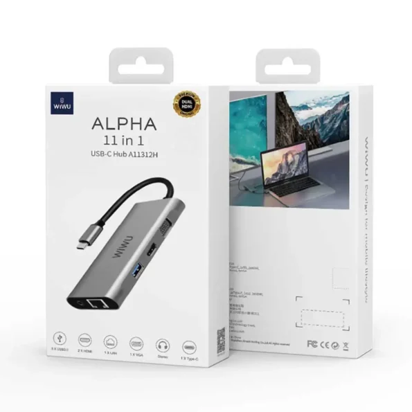 WiWU Alpha 11 in 1 Type-C Multi-functional Docking Station