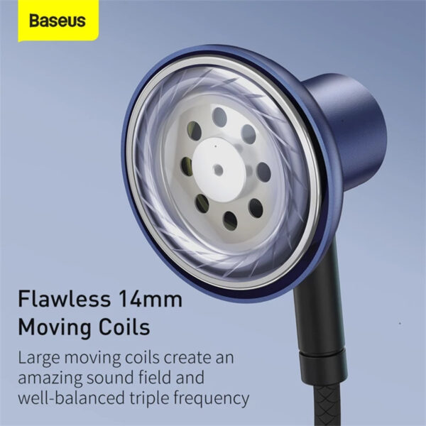 Baseus H19 Wired Earphones Bass Sound Headphone Headset 3.5mm In ear Earbuds with MIC 3