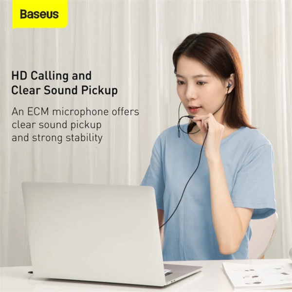 Baseus H19 Wired Earphones Bass Sound Headphone Headset 3.5mm In-ear Earbuds with MIC 3.5 mm earphone