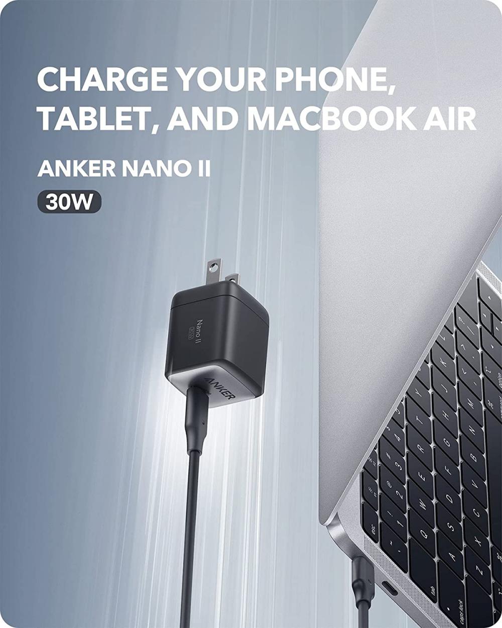 Anker Nano II 30W GaN II USB C Fast Charger Adapter