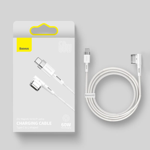 Baseus Zinc Magnetic Series For Ip Laptop 60W Charging Cable Type-C To L-Shaped Port Cable