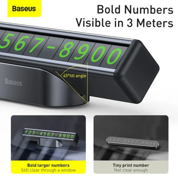 Baseus Square Bar Temporary Parking Number Plate