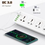 LDNIO SC10610 SURGE PROTECTION 30W 6-PORT USB CHARGER WITH 10 OUTLETS 5 USB-A 1 USB-C 200CM POWER CORD (1)