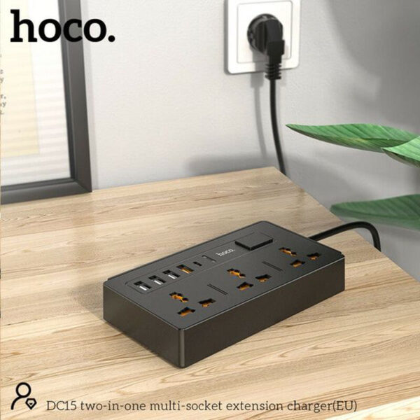hoco. DC15 Two in One Multi Socket Extension Charger Charging Essential