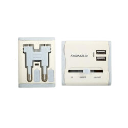 MOMAX 1-World Dual USB AC Travel Adapter Global Charging Socket Charging Essential