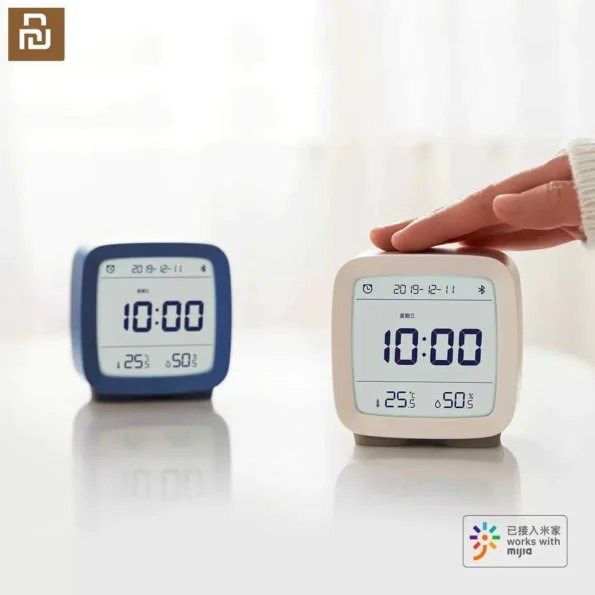 Qingping Bluetooth Alarm Clock Temperature Humidity Monitoring Night Light With Display LCD Screen Work With Mijia App