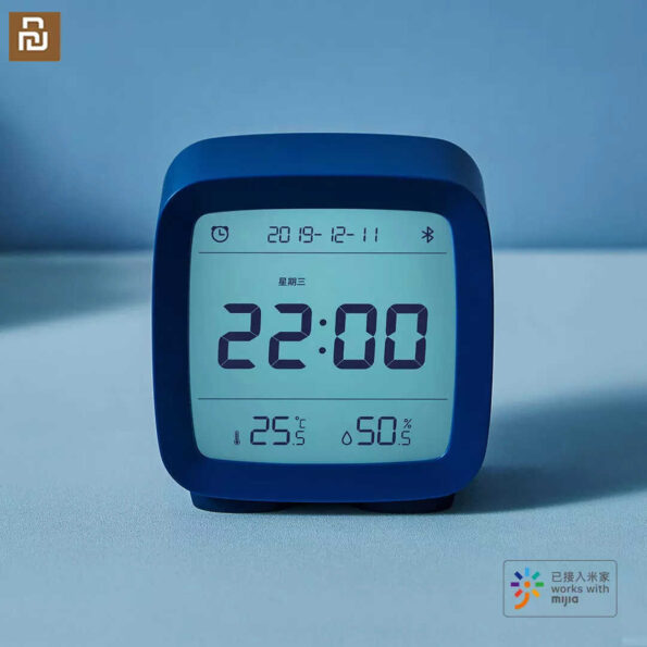 Qingping Bluetooth Alarm Clock Temperature Humidity Monitoring Night Light With Display LCD Screen Work With Mijia App