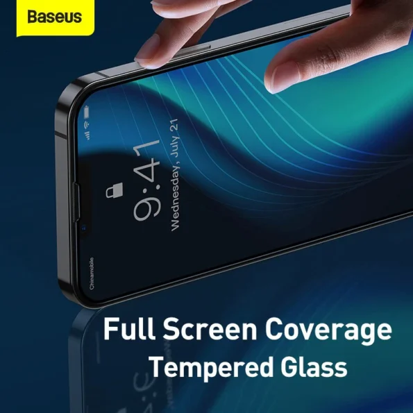 Baseus 0.3mm 2Pcs Full-Screen & Full-Glass Tempered Glass Film for iPhone 13 Series