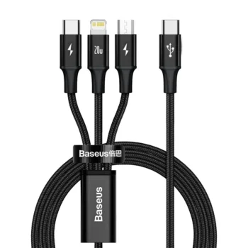 Baseus Rapid Series 3-in-1 Fast Charging Data Cable 20W PD Type C Micro USB Apple Cable