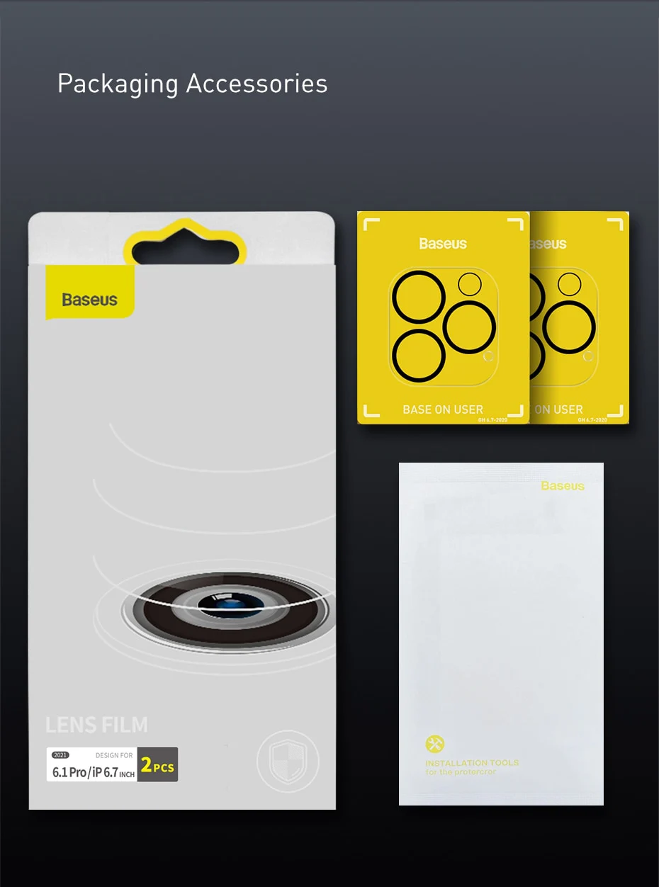 ea Baseus Full Frame Lens Film For iPhone 13 Series 2Pcs 12