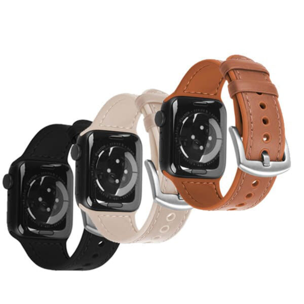 Coteetci Leather X Silicone Watchband For Apple Watch 42|44 |45 Strap 42 | 44 | 45 Mm