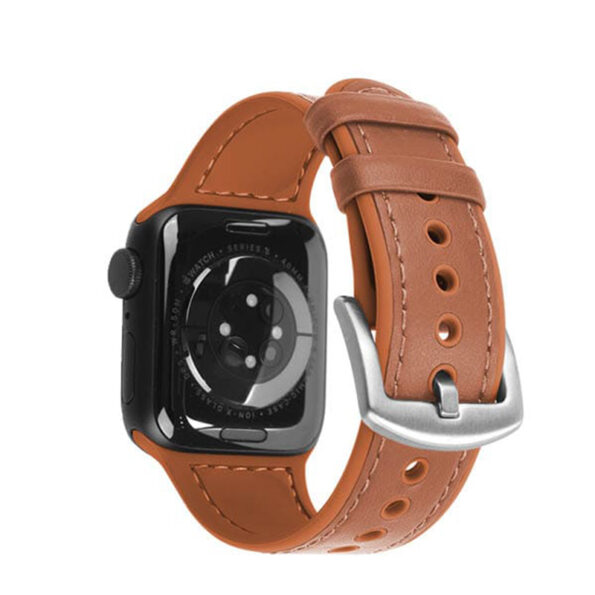 COTEetCI Leather X Silicone Watchband for Apple Watch