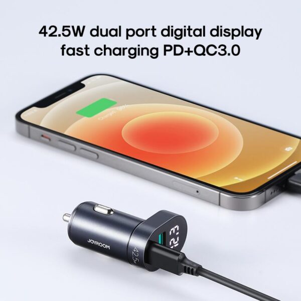 JOYROOM C-A17 42.5W Intelligent Dual Port Fast Car Charger with LED Display Car Accessories