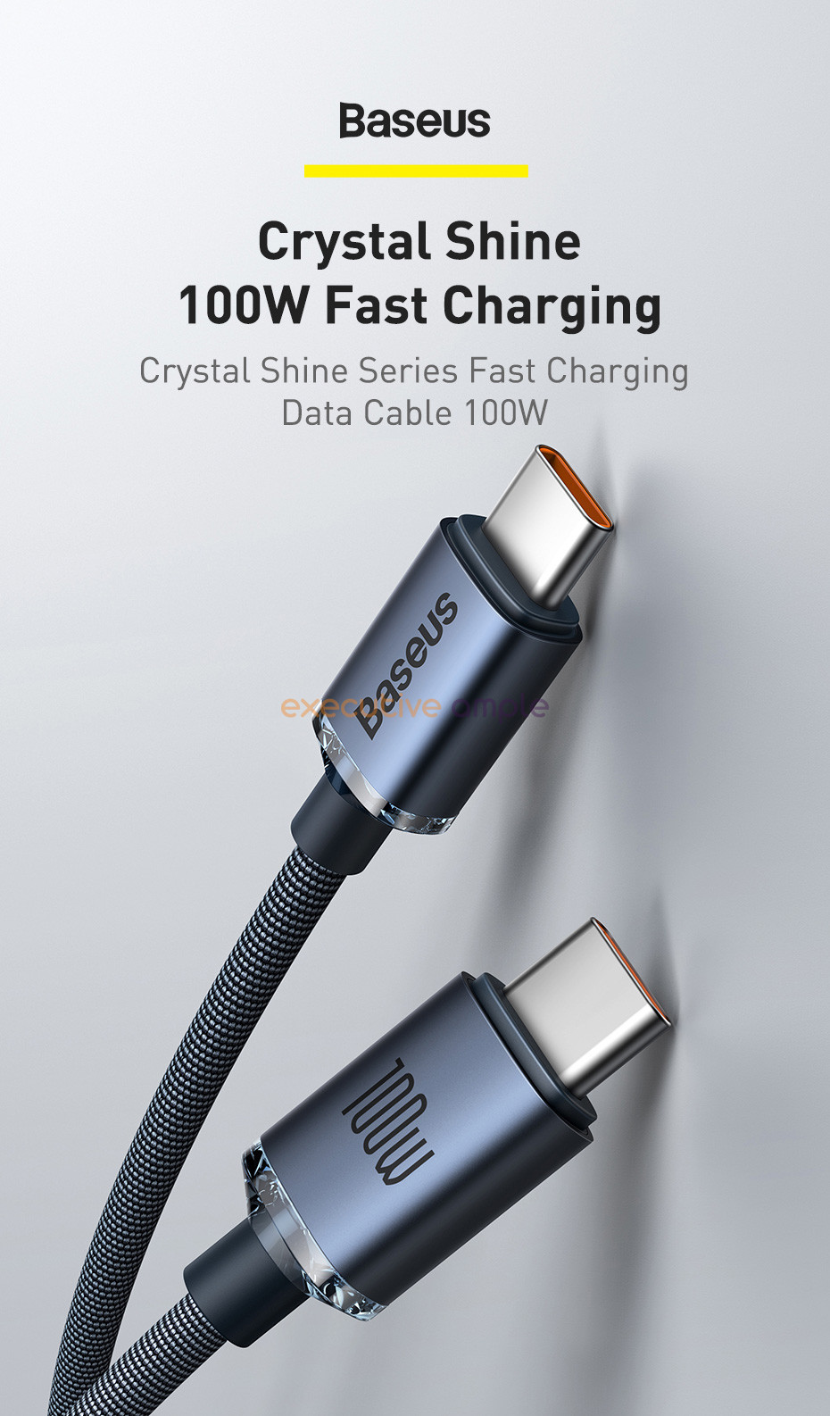Baseus Type-C to Type-C Fast Charging 100W Crystal Shine Series Data Cable