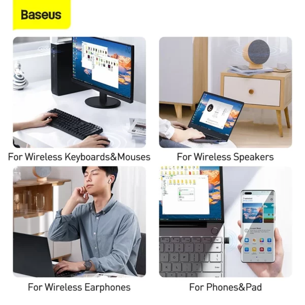 Baseus BA04 Bluetooth 5.0 Wireless Adapter USB Bluetooth Adapter Dongle Dongle | Reader