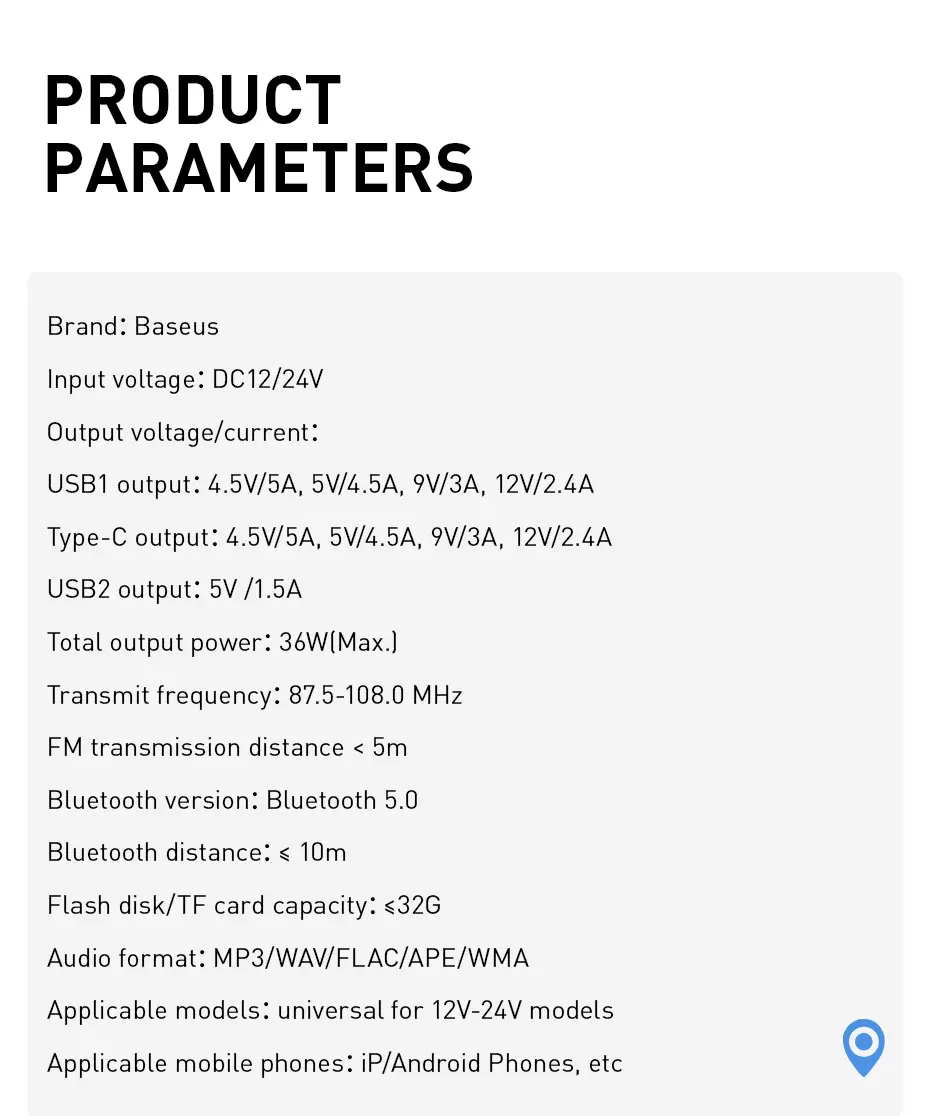 Baseus Dual USB Quick Charging 4.0 Car Charger FM Transmitter Bluetooth Car Kit LCD MP3 Player 12