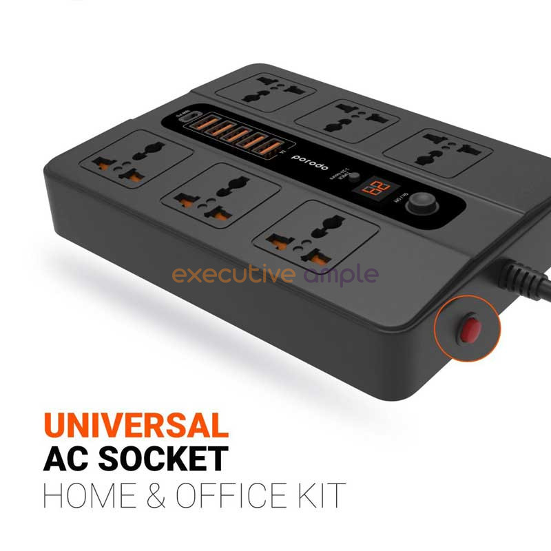 Porodo 5 Multi Port Super Hub 5 USB 6 AC Output 1 USB C PD 3