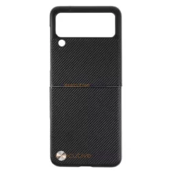 X-LEVEL Samsung Galaxy Z Flip3 5G Perfect Fit Flip Design Carbon Fiber PU Leather Coated PC Case Cover & Protector