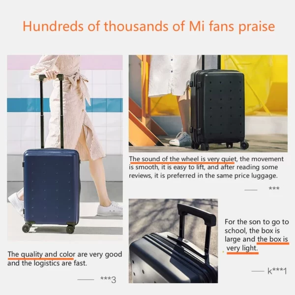 Xiaomi Youth Version Suitcase 36L 20 inch TSA Lock Spinner Wheel Carry On Luggage for Outdoor Travel Bags | Sleeve | Pouch