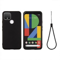 Google Pixel 3/4A/4A 5G Colorful Silicone Bumper Protective Case with Lanyard Colorful Silicone Bumper Protective Case Cover & Protector