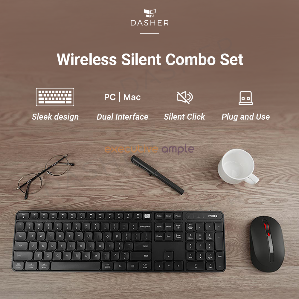 Original Xiaomi MlllW 2.4GHz Wireless Silent Portable Multi System Compatible Combo Keyboard & Mouse Set