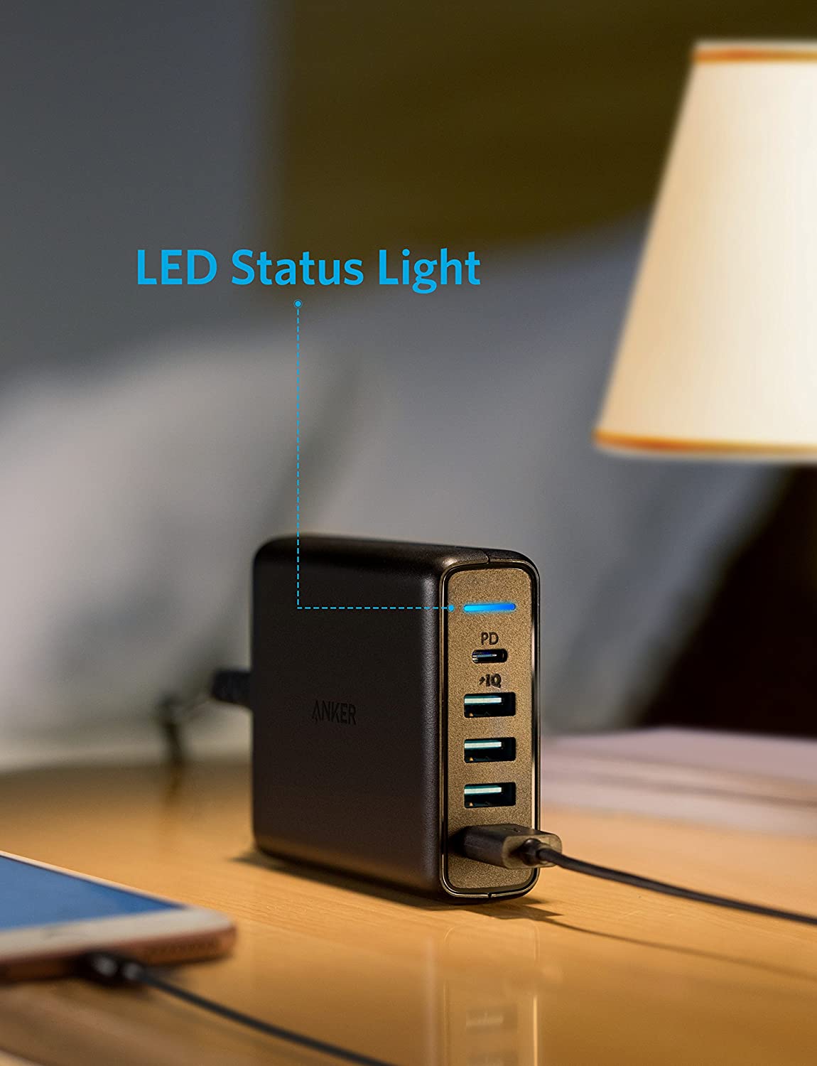 Anker PowerPort I PD with 30W 1PD and 60W 4 PIQ 5 Port Desktop Charger