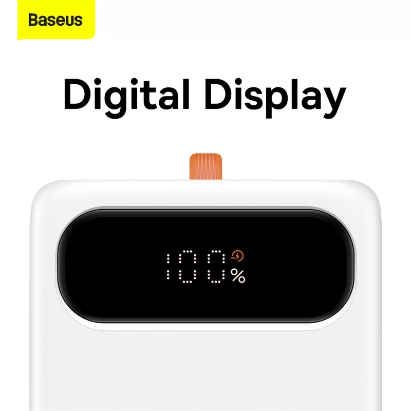 Baseus 10000mAh 22.5W Power Bank Digital Display Quick Charge with Built-in Type-C Cable