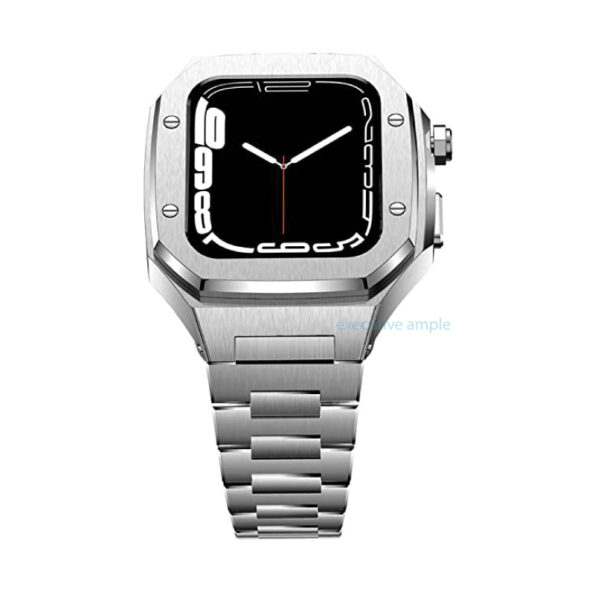 Luxury Stainless Steel Protective Case With Band Combo For Apple Watch 44mm/45mm