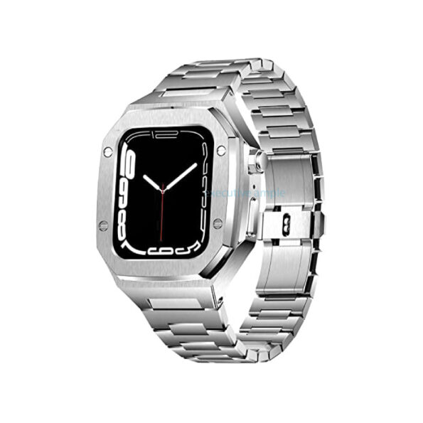 Luxury Stainless Steel Protective Case With Band Combo For Apple Watch 44mm/45mm