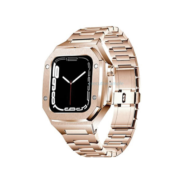 Luxury Stainless Steel Protective Case With Band Combo For Apple Watch 45mm