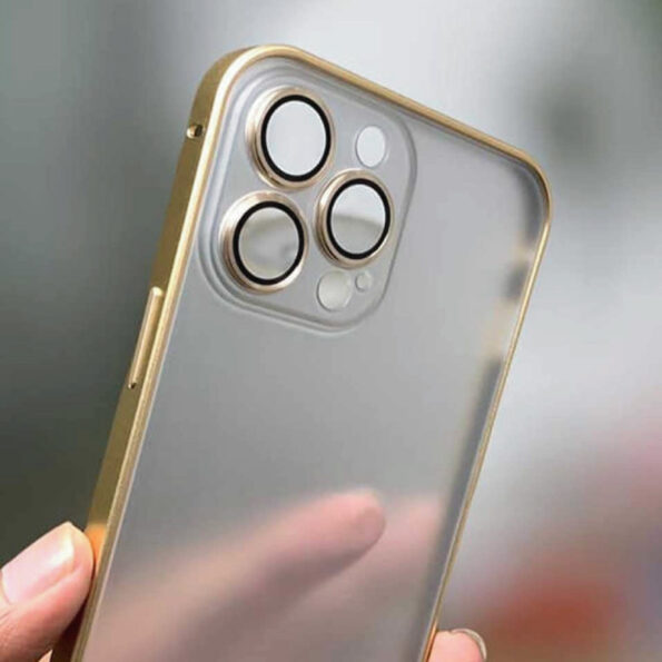 QY Metal Aluminum Bumper Matte Frosted Back PC With Camera Ring Glass Protection Protective Cover For iPhone 13/13 Pro/13 Pro Max