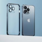 QY Metal Aluminum Bumper Matte Frosted Back PC With Camera Ring Glass Protection Protective Cover For iPhone 12 Pro Max