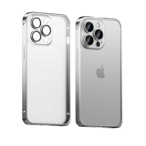 QY Metal Aluminum Bumper Matte Frosted Back PC With Camera Ring Glass Protection Protective Cover For iPhone 13/13 Pro/13 Pro Max