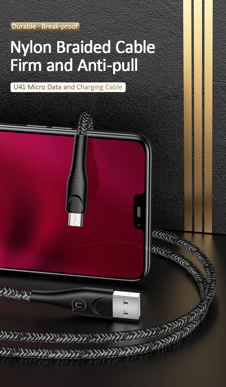 USAMS US-SJ399 U41 Micro/Type-C/Lightning Braided Data and Charging Cable